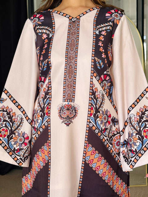 Winter Bloom Pastel Kurta Set